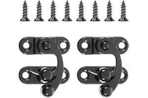 APHUMEDC 2 Sets Antike Vorhängeschloss Spannverschluss Retro Verschluss Schnell Verschluss Hook Hasp Retro Haspen Riegel für Möbel, Holzkisten, Schmuck Kästchen