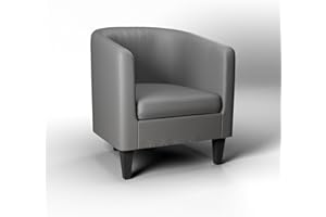 Buyqualia Butaca sillón una Plaza tapizado en Polipiel (Gris)