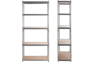 PACHIRA E-COMMERCE PACHIRA Heavy Duty Shelving Unit, Kitchen Garage Utility Home Storage Boltless Rack, 183x90x40cm, 5 Tier, Sliver