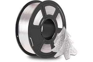 SUNLU PETG Filament 1KG, PETG Filament 1.75mm d'imprimante 3D, Haute Résilience et Forte PETG Filaments, Précision Dimensionnelle +/- 0.02 mm, Transparent