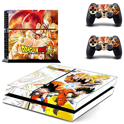 Preisvergleich Produktbild Playstation 4 + 2 Controller Aufkleber Schutzfolie Set - Dragonball (2)