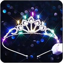LED Prinzessinnen Tiara Schwarz | Leuchtende Krone Für Festival