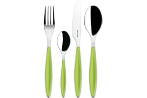 Guzzini - Feeling, 24-częściowy zestaw sztućców - zielone jabłko, 15,8 x 7,5 x wys. 25,5 cm - 23000084