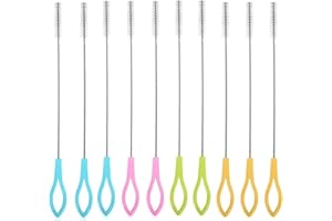BNFGD 10 Pieces Extra Long Bottle Brush Baby Bottle Brush Straw Cleaning Brush Straw Cleaner Suitable for Water Cups, Test Tubes Baby Bottles Funnel Teapot Nozzle Keyboard Bottle Brushes for Cleaning