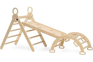 Deryan Montessori inomhusleksaker för småbarn och barn - klättervägg, 5 i 1 klättertriangel, triangel, hopfällbart klätterspe