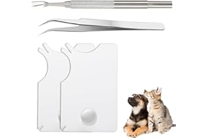 BELIHOME Zeckenkarte mit Lupe, 2 Stück Zeckenkarte für Menschen Leicht Zu Tragende Zecken Waagenkarte, Schnell Sanft Zecken vom Haustier Oder Menschen Hunde Katzen Entfernen