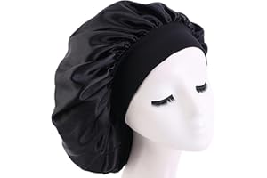 LINAERSHAO 1 Stück Silk Bonnet,Seidenhaube Schlafhaube,Satin Haarhaube Bonnet,Schlafmütze Nachtmütze Haube Schlafen Atmungsaktive Kopfbedeckung für lockiges Haar Schlafmütze Seide Kopfhaube