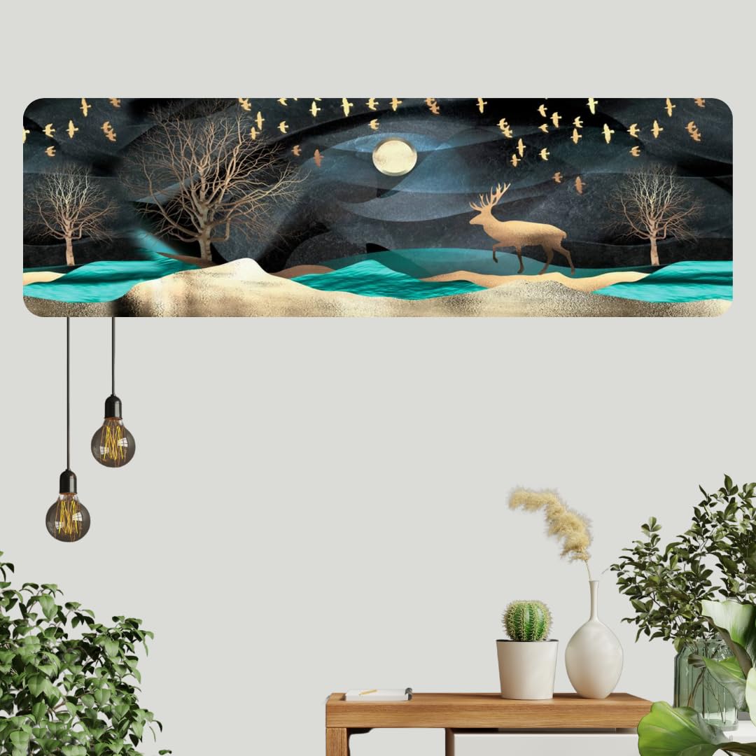 New Beatiful Designer Ac Cover / Printed Air Conditioning Dust Cover Folding Design Cover For Indoor And All Type AC Split Cover (Forest Night [ 1.5 TON ])