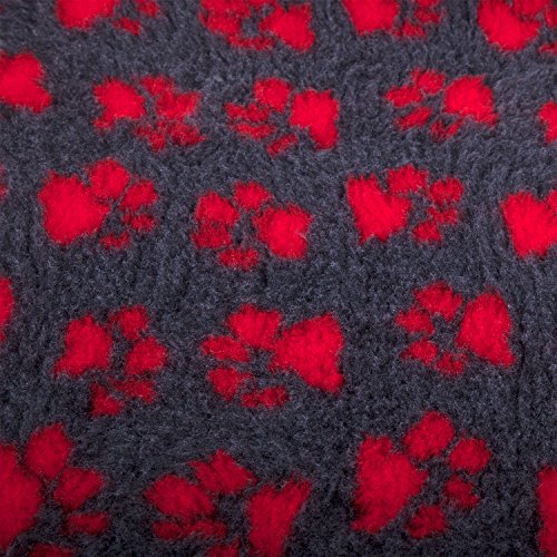 Vet-Bed-Pro-Charcoal-with-Red-Paws-Non-Slip-Rubber-Backing-152-x-1m-60x40in