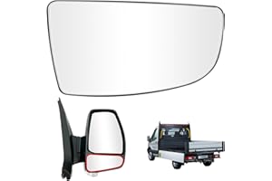 vsshe Lower Right Mirror Glass, for Ford Transit MK8 (2014 and later) BK31-17A700-AA, 1855102, 1823997, Replacement Mirror Glass with Backing Plate, Direct Fit Replacement