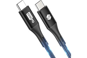 Silkland Kabel USB C na USB C 0,5 m, 3 A 20 V 60 W, PD 3.0 i QC 4.0, 50 cm kabel do ładowania typu C do iPhone 15/Pro/Pro Max/Plus, Samsung S24 Ultra/S23/S22/S21, iPad Pro/Air 5/Mini 6, MacBook