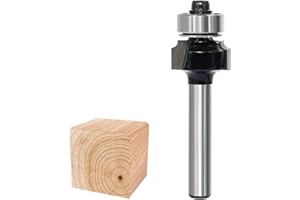 Akylin Round Over Router Bits, 1/4 Inch Shank, 1/16" ( 1.6mm ) Radius，Tungsten Carbide Tipped, Rounding Edge Forming, Round Over Beading Router Bits