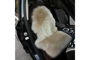 Altlue Real Genuine Sheepskin Car Seat Covers For Cars SUV Trucks Van Motorhome Front Seats Fluffy Car Seat Covers Authentic Sheepskin Seat Covers For Car Front Seat - Universal (1 Piece)