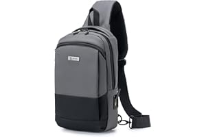 SPAHER Bolso Hombre Bandolera Mochila de Pecho Antirrobo Bolso Cruzado de Hombro Bolsa de Pecho Hombre Impermeable Casual Escolar Viaje Bolsa Deportivo Bolsa CrossBody Daypack con Puerto de Carga