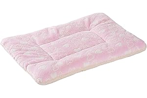 COSIESNEST Cat Bed Cat Blankets Washable Cat Beds for Indoor Cats 55×45cm Ultra Soft Dog/Cat Bed Mat with Cute Heart Prints Cat Mat Flannel & Lambswool Double Sided Warm Pet Mat for Most Pets