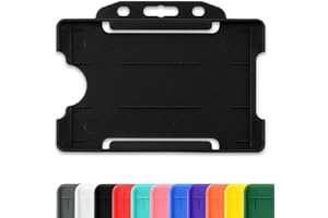 CKB LTD Schwarz Ausweishüllen einseitig Hartplastik Ausweishalter starr, zum Einschieben, für Ausweise im Querformat, Kunststoff, für 86 mm / 54 mm CR80 Kreditkartengröße 100 Stück