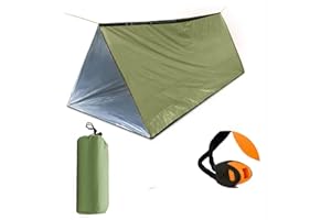 NINTH C Emergency Tent, 2 Person Tube Tent Survival Shelter, Ultralight Survival Tent Emergency Shelter Use as Survival Gear Space Blanket for Camping, Hiking
