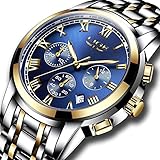 FOVICN Herren Uhr Analog Quarz mit Edelstahl Armband L9810