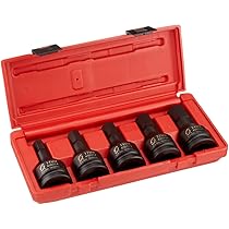 SUNEX TOOLS 2637, 1/2" Drive Master Impact Hex Driver Set, 20Piece