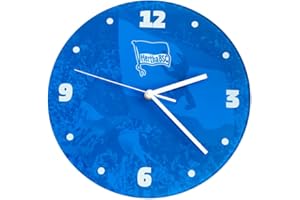 ‎HERTHA BSC Hertha BSC Berlin Wanduhr - Fahnenmeer - Blau | Glas | Uhr | 30 cm | HBSCB - Plus Lesezeichen Wir lieben Fußball