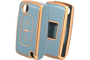Cover 2K OFFCURVE Funda Llave Coche Carcasa Llaves, TPU Funda Mando Coche Carcasa Mando para Citroen C1 C2 C3 C4 C5 Picasso Peugeot 107 206 207 307 308 406 407 607 2/3 Boutons