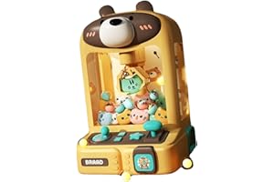 chiwanji Máquina de Garra con 10 Mini Animales de Peluche, Juguete de de Juego de Garra de cápsula de de Arcade, Osa