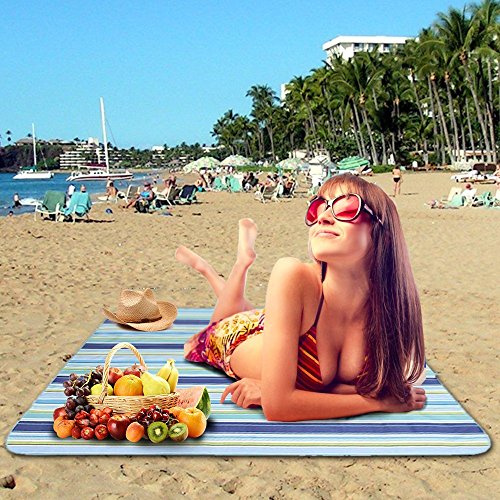 GenKi 180 x 150 cm Picknickdecke Picknickmatte Wasserdichte Stranddecke Baby Strand Matte Außendecke Campingdecke Matte Sandlose Strandmatte - 4