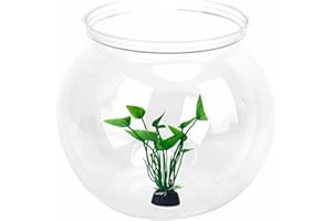 GOVNPJ Pecera Globo de Plástico, Pecera Redonda Mediana,Multipropósito para Decoraciones de Librería de Escritorio,Pecera Redonda de Plástico,18cm Ideal para Flores, Peces, Tortugas