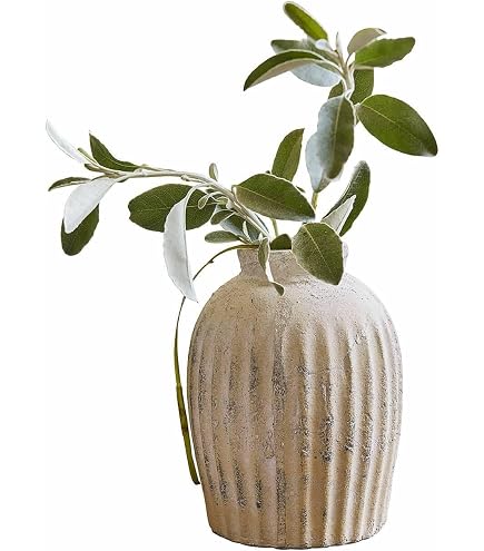Loberon Vase 5er Set Ranjo – Vintage-Design Aus Tannenholz & Eisen, Braun/klar
