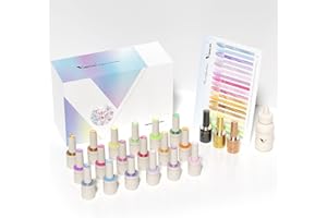 V VENALISA VENALISA Lot Vernis Semi Permanent 18 Couleurs Vernis à Ongles avec base et top coat vernis semi permanent/Matt/carte gel ongle gel uv Lot UV LED Vernis à Ongles Gels 951V1