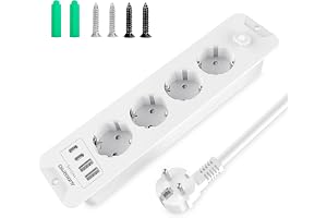 Infällbart uttag med 2 USB C, 4-vägs grenuttag, infällt uttag, 4 000 W, 16 A, infällt bordsuttag för bänkskiva, bordsskiva, m