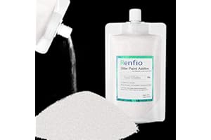 Renfio Glitter Paint Additive, 8.75oz/250g Weib Glitzer Pulver, 1/128'' Farbe Glitzerwänden for Acrylic Emulsion Paint, Acryl Latex Dispersionsfarbe for Innen- und Außenbereiche, Decke - Weiße