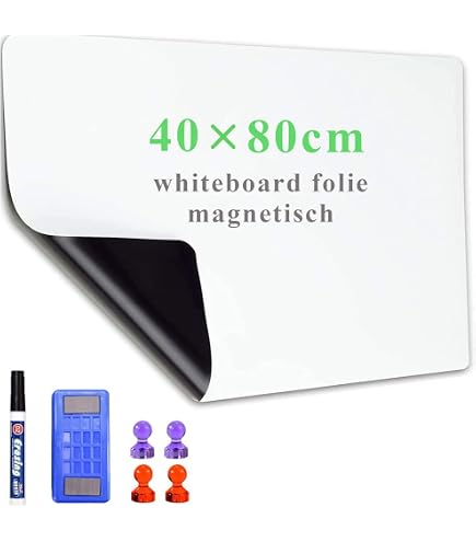 Magnetische Whiteboard-Folie Für Kühlschrank A4 (30x20 Cm) – Mit Stiften & Radiergummi, Schmutzabweisend