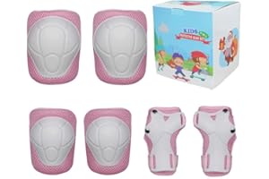 LANOVAGEAR Kids Youth Knee Pads Set Elbow Pads Wrist Guards Protective Gear Set for Roller Skates,Scooter,Inline Skating,Cycling,Bike,Skateboard,Riding