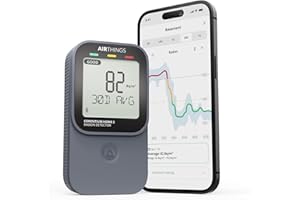 Airthings 325 Corentium Home 2 - Detector de radón Digital Inteligente, portátil y fácil de Usar con conectividad Bluetooth y sensores adicionales de Humedad y Temperatura