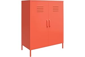 DHP Furniture Cache 2 Door Metal Locker Storage Cabinet Orange