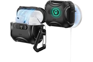 ESR Hülle für AirPods Pro 3 (2025), kompatibel mit AirPods Pro 3. Generation (USB-C), Müheloses MagSafe, Stoßsicherer Verschluss, Einfaches Öffnen, Cyber-Serie, Schwarz