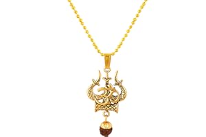 Fashion Frill Goldener Trishul mit Damru Lord Shiva Kettenanhänger für Männer Jungen Spiritueller Lord Shiva Trishul und Damru Religiöser Kettenanhänger für Männer Frauen Jungen Mädchen Schmuck,