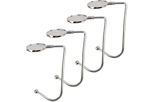 KEYIDO 4 Stück Weihnachtsstrumpf Halter Silber Kaminhaken Weihnachtsstrümpfe Metall Deko Weihnachten Stocking Holder Christmas Nikolausstrumpf Haken Sockenhalter Anti Rutsch
