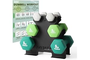 ‎PHYSKCAL PhysKcal Kurzhantel-Set, Hanteln Set und Aufbewahrungsständer für Heimtraining, Fitnessstudio