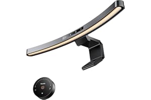 Quntis USB Lampada Monitor Curvo da 45CM con Controllo a Sfioramento e Telecomando, Luce Monitor con Oscuramento Automatico per la Cura Degli Occhi, Luce Anti-Blu, Antiriflesso, Salvaspazio