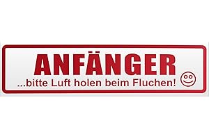 ‎KIWISTAR Kiwistar Anfänger - Bitte Luft Holen Magnetschild Schild magnetisch - 30cm Rot - reflektierend - Magnetfolie für Auto PKW Kfz