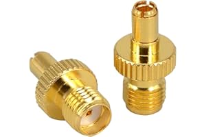 YURUIHKAO 2 Pcs TS9 Male to SMA Female Adapter, Gold-Plated Antenna Adapter, TS9 to SMA Connector Compatible with High-Gain LTE Antennas, 5G Routers, Hsdpa, Huawei Network, USB Modems (Gold)