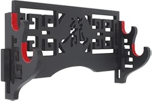 Peiyu Soporte de espada de 2 niveles para montaje en pared, soporte de espada samurái, soporte de exhibición para Katana Wakizashi y Standard-c