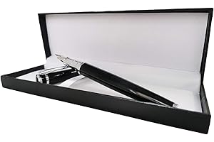 ODOOKON Stylo plume avec coffret cadeau pour droitier/gaucher, plume de taille M, 13,5 cm, stylo plume exécutif classique à plume moyenne, parfait pour les hommes et les femmes (Schwarz)
