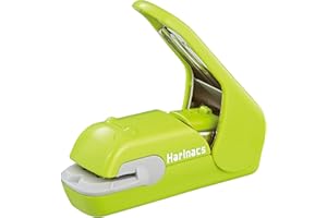Kokuyo Zszywacz bez zszywek, Harinacs na biurko i ręczny zszywacz, do 5 arkuszy bez zszywek, przenośny kompaktowy zszywacz bez otworów, zielony, import z Japonii (SLN-MPH105G)