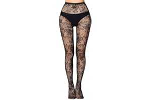 Simply Joshimo Womens Black Patterned Fishnet Net Tights/Ladies Fashion Pattern Pantyhose (Striped)