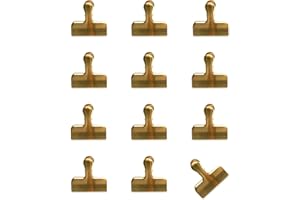 heimzeit Design Clips Chiudi Sacchetti, buste per Alimenti e Documenti in Acciaio Inossidabile di alta Qualità [12 Pezzi, 40 x 15 x 15 mm] - Colore: Oro - Morsetti Colorati - Forte Forza elastica