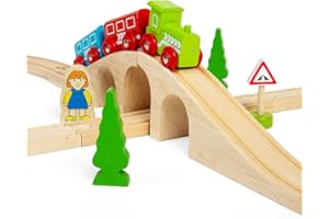 BIGJIGS RAIL Bigjigs Figure of Eight Train Set for Kids Age 3+ | Award-Winning Traditional Wooden Railway Toy | Set Includes Track Pieces, Engine, Carriages & Accessories | Safe Educational Gift for Children