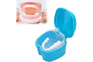 PCSFOE Boîte pour prothèses dentaires, boîte à prothèses dentaires, boîte de rangement avec tamis suspendu pour le nettoyage des fausses dents